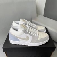 Giày Paris, giày thể thao nam nữ  low 1,JD Paris xanh xám cổ thâp, đế tăng chiều cao, mũi da lộng bản Best