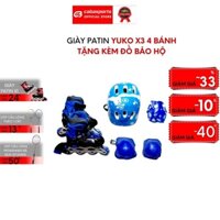 Giày patin 4 bánh có đèn Yuko SKATE X-3 có tặng kèm đồ bảo hộ cao cấp