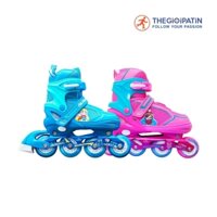 Giày Patin Trẻ Em Papaison Kids 2 Màu Hồng/ Xanh Bánh phát sáng tặng kèm bảo hộ tay chân 6 món