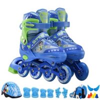 Giày patin trẻ em patin nghệ thuật bánh xe cao su ÊM MƯỢT chất liệu siêu bền tích hợp đèn led cho bé nổi bật hơn