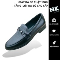 Giày penny loafer DB-03 NAKI da bò thật 100% đế cao 2cm