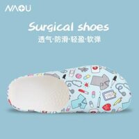 Giày phẫu thuật in cá Nam Âu, giày công sở, dép bác sĩ chuyên dụng, giày lỗ phòng mổ nữ, giày mũi nhọn, giày chống trượt nam