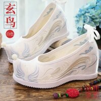 Giày phong cách Han FA8 nữ chiều cao bên trong tăng 7 cm, giày chống Hanfu nữ chiều cao bên trong tăng 7 cm, giày cao gót siêu cổ tích phong cách cổ xưa, giày trang phục đa năng,