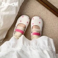 Giày Polka Dot Mary Jane Dễ Thương Nữ 2 Mùa Xuân Mới Giày Puff Đáy Mềm