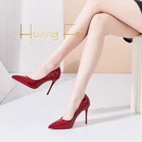 Giày Pump mũi nhọn chất da bóng cực thanh lịch HF12DB gót cao 7 phân