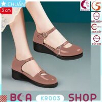 Giày quai hậu cho bé gái 3 phân KRO03 ROSATA tại BCASHOP đế xuồng, mũi tròn, êm ái giúp con thoải mái học tập và vui gái