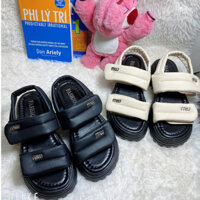 Giày quai hậu đế  xuồng 5 phân nữ, 2 quai da êm chân, đế cao su non mềm mại chồng trơn trượt tốt, kháo dán tiện lợi