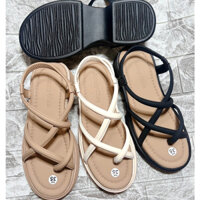 Giày Quai hậu nữ đế xuồng 5 phân tôn dáng, quai chéo,đế cao su 2 màu êm chân, chống trơn trợt, thích hợp cho ai đi nhiều