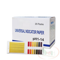 Giấy quỳ tím đo pH Universal Indicator Paper 1-14 hộp 20 xấp chỉ thị màu đo test pH bể thủy sinh cá tép cảnh