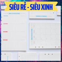 Giấy Refill, sổ Còng in màu, 40 tờ tập - Monthly plan - a6