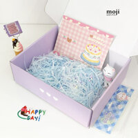 Giấy rơm trang trí hộp quà phối 2 màu kèm hạt xốp