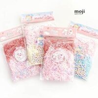 Giấy rơm trang trí hộp quà phối màu kèm hạt xốp