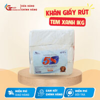 Giấy rút 5S dạng tờ 1KG Tem Xanh, Giấy Ăn, Lau Bếp, Lau Chén Bát, Siêu Thấm Hút.