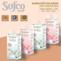 Giấy Rút Khô Mỹ Lan SofCo 4 lớp, 1000 tờ (Thùng 10 Gói)