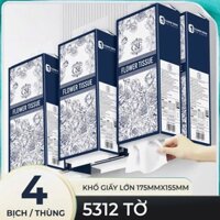 Giấy Rút Treo Tường 4 Lớp C&E FLOWER TISSUE , Thùng 4 Túi Giấy Đa Năng Tặng Móc Treo SP4123260502