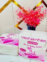 GIẤY RÚT VUÔNG 100 TỜ GHI TRÊN BAO BÌ VIETNAM NET HOA SEN (1)