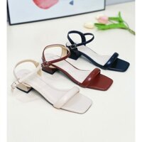 Giày Sandal 3cm Gót Trụ Mũi Vuông H333