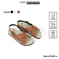 Giày Sandal Birken Quai Chéo Đế Trấu Chống Nước, Dép Đi Học Nữ Nam Unisex - ChumpuShop CP-SATA23