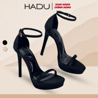 Giày Sandal Cao Gót 12P Quai Ngang Đúp Trước 5P HADU M974 Form Dáng Chắc Chắn Êm Ái BH 12T