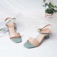 Giày Sandal Cao Gót 5cm Phối Nhiều Màu-Giày Sandal cao gót