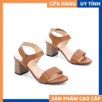 Giày Sandal Cao Gót 5cm Quai Dán Đế Gỗ Cao Cấp 5245 -cwj24 : 🌸 . "