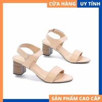 Giày Sandal Cao Gót 5cm Quai Dán Đế Gỗ Cao Cấp 5245