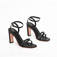 Giày Sandal Cao Gót 9cm 2 Quai Mảnh Màu Đen Pixie X701 (Store 5703)