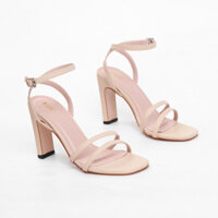 Giày Sandal Cao Gót 9cm 2 Quai Mảnh Màu Kem Pixie X701 (Store 5703)