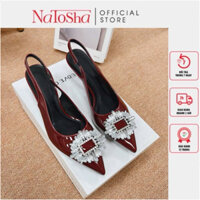 Giày Sandal Cao Gót Bít Mũi Nữ NATOSHA Gót Cao 5cm Mũi Nhọn Mã NTS0037