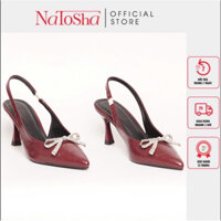 Giày Sandal Cao Gót Bít Mũi Nữ NATOSHA Gót Cao 7cm Mũi Nhọn Mã NTS0035
