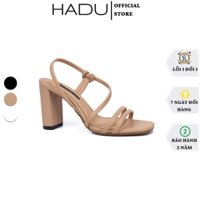 Giày Sandal cao gót dây rút ELENA HADU M785 gót to 8cm quai ngang da PU cao cấp 🏌️