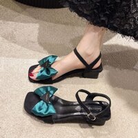 Giày Sandal Cao Gót Đế Thấp Thời Trang Dành Cho Nữ