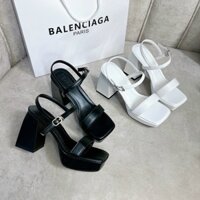 Giày Sandal Cao Gót Đế Vuông 9cm, Giày Cao Gót Quai Ngang Tôn Dáng-DA808