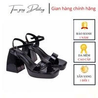 Giày Sandal Cao Gót Đế Vuông 9cm, Giày Cao Gót Quai Ngang Tôn Dáng-DA808