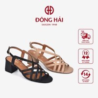 Giày Sandal Cao Gót Nữ Đông Hải Gót Vuông Quai Đan Chéo 6cm - S7165