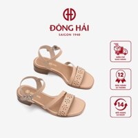 Giày sandal cao gót nữ Đông Hải gót vuông cao 3cm đế giả gỗ - S32B3