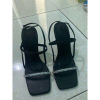 Giày sandal cao gót nữ quai ngang đính đá(pass giày)