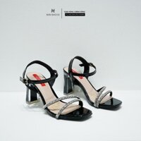 Giày sandal cao gót nữ thời trang quai mảnh đính đá gót trong dưới 7cm 2 màu SDN31 VLI