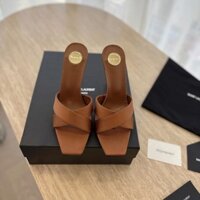 Giày sandal cao gót nữ thời trang sexy với gót kim loại và chữ