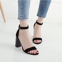 Giày sandal cao gót quai ngang đế 7cm
