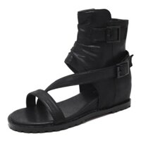Giày Sandal Chiến Binh Dây Chéo Chất Da Cao Cấp , KAILI, N08, Đế Độn 3.5 Phân