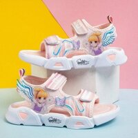 Giay sandal công chúa elsa cho bé, giay quai hậu chắc chắn êm chân cho bé gái
