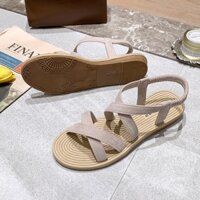 Giày Sandal Đế Bằng Thiết Kế Đơn Giản Thời Trang Cho Nữ