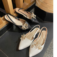 GIÀY SANDAL ĐẾ BỆT NƠ HOA SIÊU XINH - h202Đa