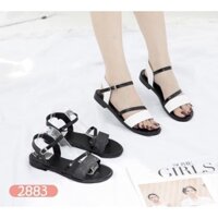 giày SANDAL đế bệt quai cài phối màu