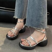 Giày sandal đế dày cao gót Giày sandal đế dày mùa hè dành cho nữ Giày sandal đế dày đế dày Dép bệt