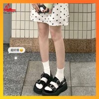 Giày Sandal Đế Dày Màu Đen Phong Cách Roman Thời Trang Mới