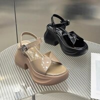 Giày Sandal Đế Dày Tăng Nữ Cổ Tích Niche Chống Trơn Trượt Tất Cả Trận Đấu Dây Đeo Bằng Bố Giày Nền Tảng