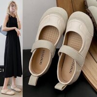 Giày sandal đế lười quai dán (CÓ SẴN) đế chống trơn bám tốt giày jeep mũi tròn mary jane hot Kichi 𝗖𝟬𝟭