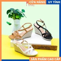 Giày Sandal Đế Xuồng 7cm Quai Đan Cao Cấp X487 -cwj24 𝄒 :